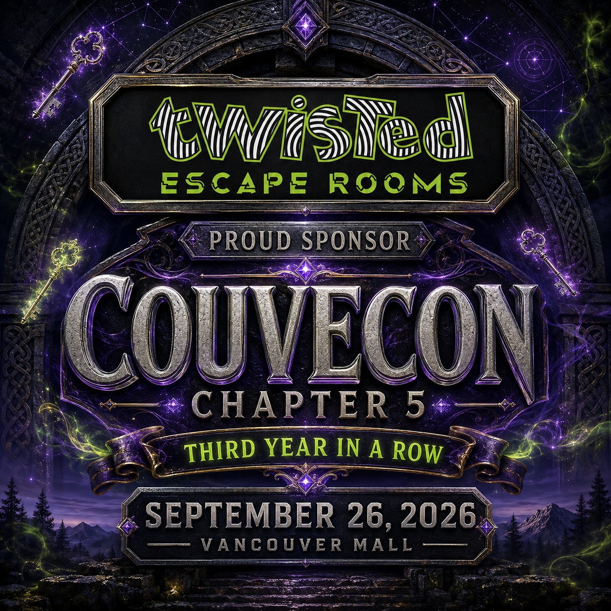 Twisted Escape Rooms — Proud Sponsor of CouveCon Chapter 5