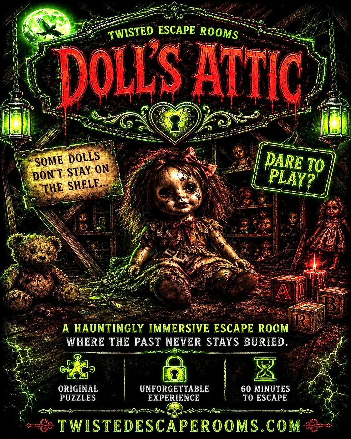 Twisted Escape Rooms — Doll's Attic, Dogfish Briggins, Griffin's Door and Birthdays Done Twisted