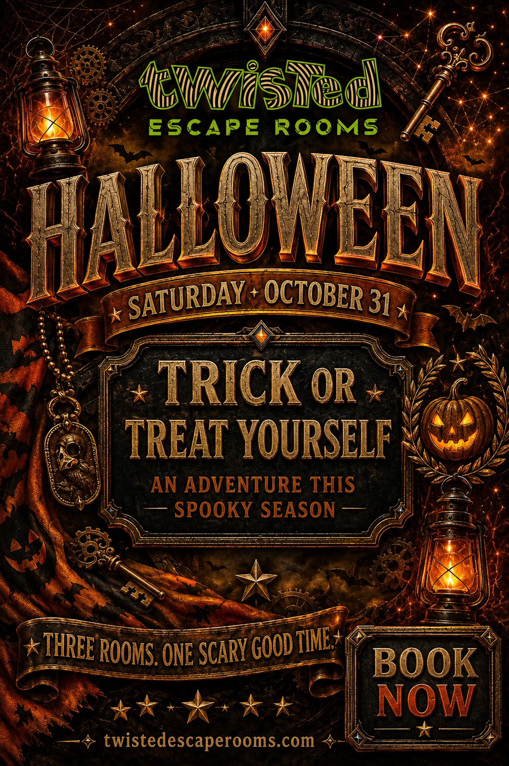 Halloween at Twisted Escape Rooms, Vancouver Mall WA: trick or treat yourself, three rooms, one scary good time