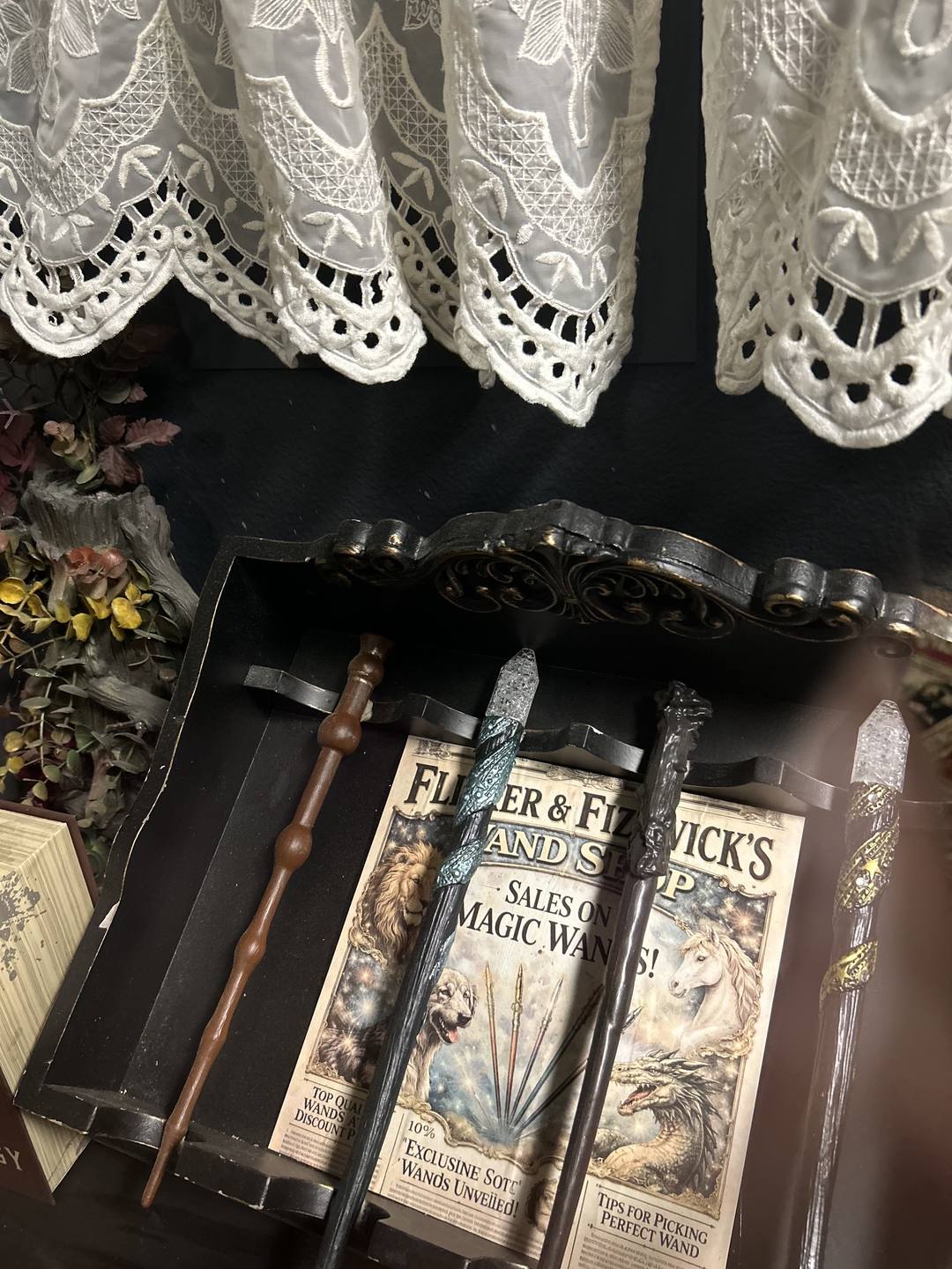 Wizard's tower interior detail inside Griffin's Door escape room, Vancouver Mall